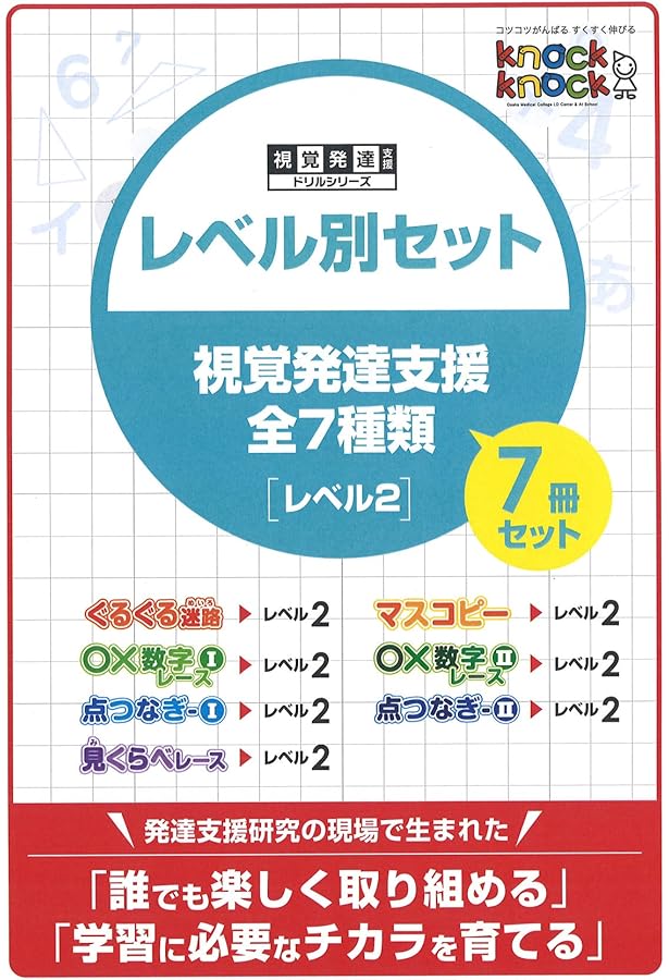 視覚発達支援 knockkockドリルシリーズ レベル別セット レベル1 7冊